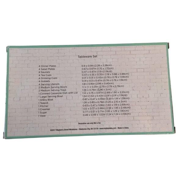 Mayberry Street Miniatures Tableware Set Floral Gold Trim Dollhouse 31 Pcs - Picture 11 of 12